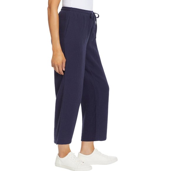 NWT Jessica Simpson Women's Gauze Pull On Ankle Pants Navy Size S $60 FLI171 - Picture 3 of 3